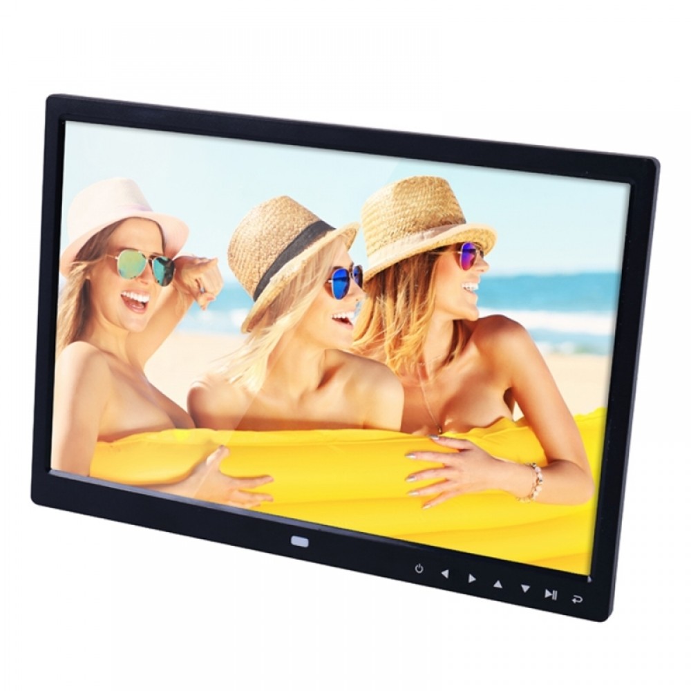 15.0 inch LED Display Digital Photo Frame with Holder / Remote Control, Allwinner, Support USB / SD Card Input / OTG (Black)