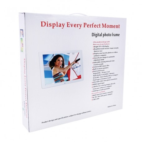 15.0 inch LED Display Digital Photo Frame with Holder / Remote Control, Allwinner, Support USB / SD Card Input / OTG (Black)