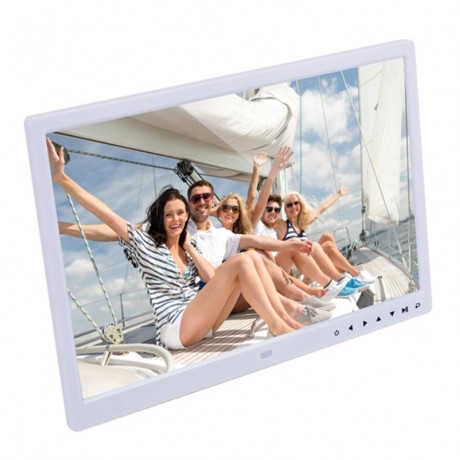 15.0 inch LED Display Digital Photo Frame with Holder / Remote Control, Allwinner, Support USB / SD Card Input / OTG (White)