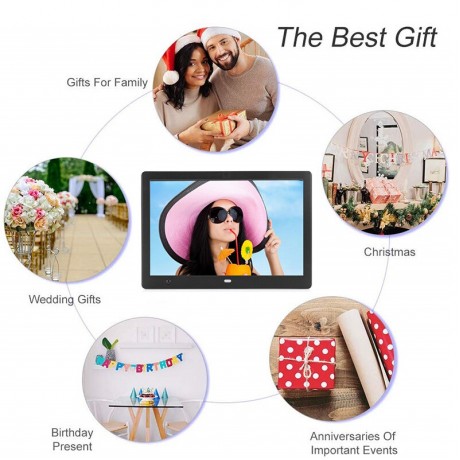 10-inch Digital Photo Frame Android Digital Picture Frame Advertising Machine Support 1024*600P Wall-Mounted Playback Support Calendar Alarm Clock