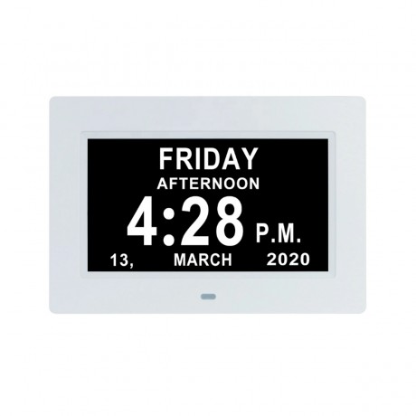 7Inch LED Digital Photo Frame Large Font Clock Automatically Adjusts Brightness