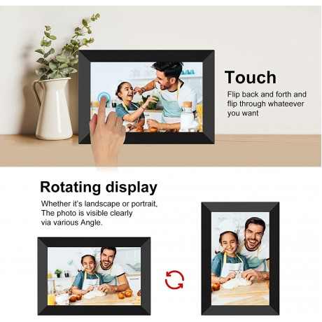 Frameo 10.1 Inch Smart WiFi Digital Photo Frame 1280800 IPS LCD Touch Screen Auto-Rotate Portrait and Landscape Built in 16GB Memory Share Moments Instantly via Frameo App from Anywhere EU Plug Adapter