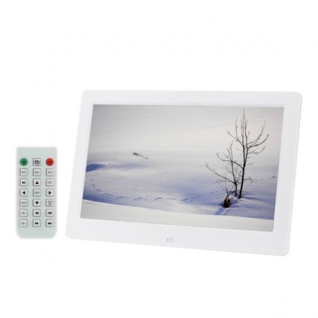 10.1 inch HD Wide Screen Digital Photo Frame with Holder & Remote Control, Allwinner E200, Alarm Clock / MP3 / MP4 / Movie Player (White)