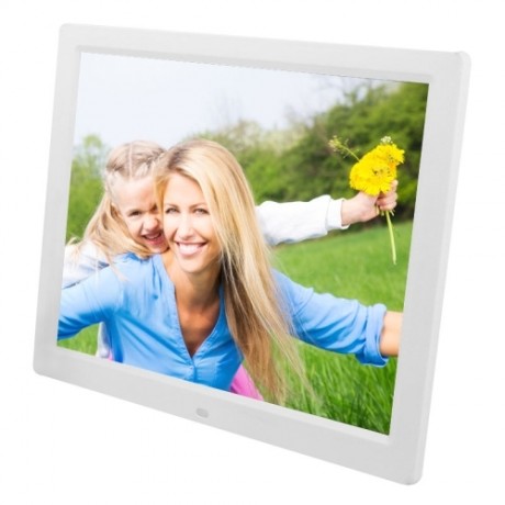 14 inch LED Display Multi-media Digital Photo Frame with Holder & Music & Movie Player, Support USB / SD / MS / MMC Card Input (White)