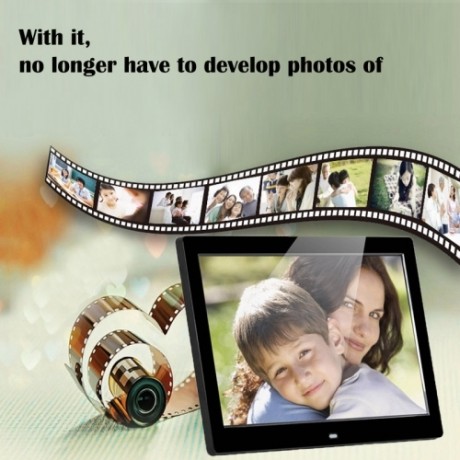 14 inch LED Display Multi-media Digital Photo Frame with Holder & Music & Movie Player, Support USB / SD / MS / MMC Card Input (White)