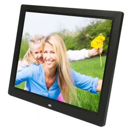 14 inch LED Display Multi-media Digital Photo Frame with Holder & Music & Movie Player, Support USB / SD / MS / MMC Card Input (Black)