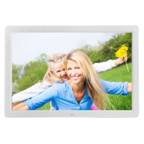 17 inch HD 1080P LED Display Multi-media Digital Photo Frame with Holder & Music & Movie Player, Support USB / SD / MS / MMC Card Input (White)