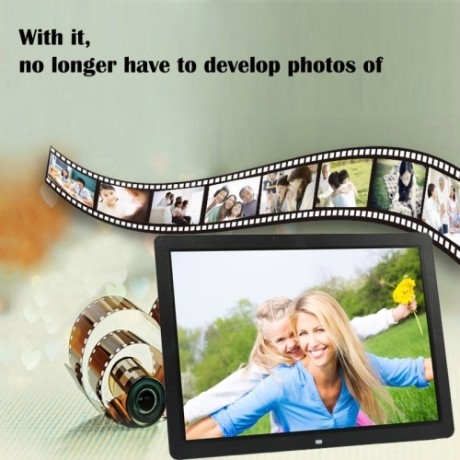 17 inch HD 1080P LED Display Multi-media Digital Photo Frame with Holder & Music & Movie Player, Support USB / SD / MS / MMC Card Input (White)