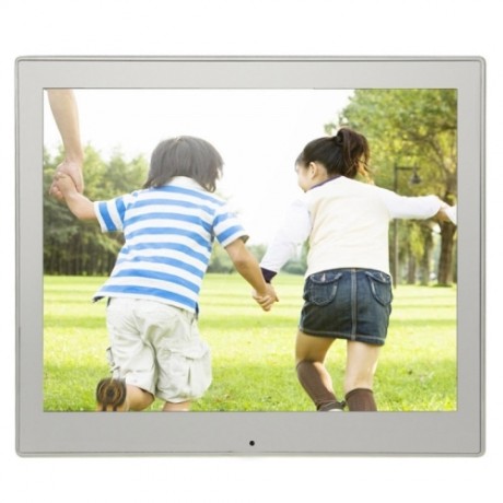 8 inch LED Display Multi-media Digital Photo Frame with Holder & Music & Movie Player, Support USB / SD / SDHC / MMC Card Input (Silver)