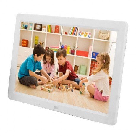 12 inch LED Display Multi-media Digital Photo Frame with Holder & Music & Movie Player, Support USB / SD / Micro SD / MMC / MS / XD Card Input (White)