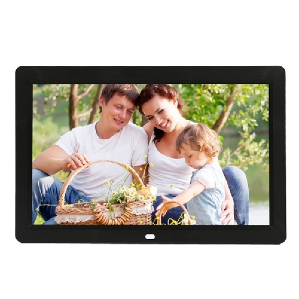 12 inch LED Display Multi-media Digital Photo Frame with Holder & Music & Movie Player, Support USB / SD / Micro SD / MMC / MS / XD Card Input (Black)