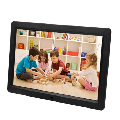 12 inch LED Display Multi-media Digital Photo Frame with Holder & Music & Movie Player, Support USB / SD / Micro SD / MMC / MS / XD Card Input (Black)