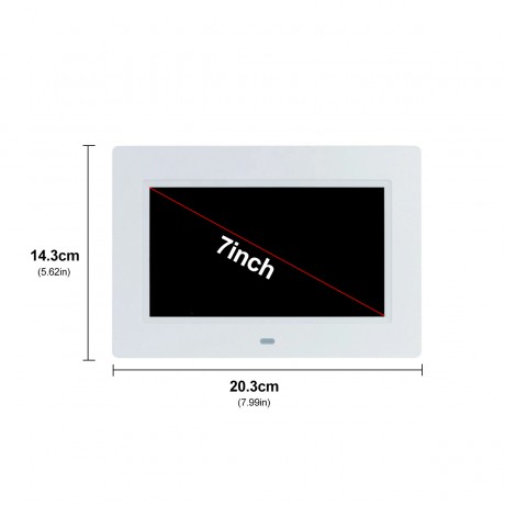 7Inch LED Digital Photo Frame Large Font Clock Automatically Adjusts Brightness