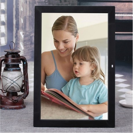 15.4 inch LED Digital Photo Frame with Remote Control, MP3 / MP4 / Movie Player, Support USB / SD Card Input, Built in Stereo Speaker (Black)