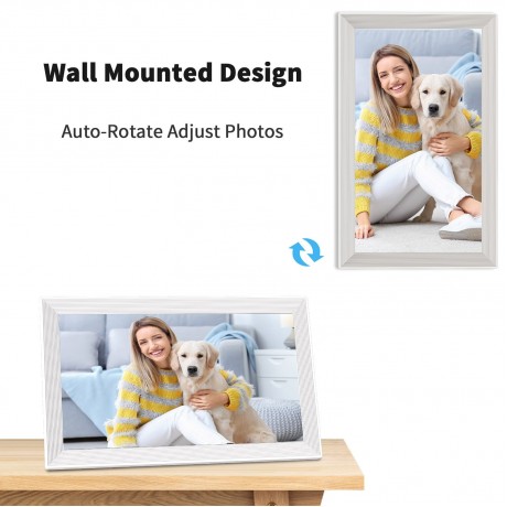 Pritom PF200 10.1 inch Digital Photo Frame Wall Mounted LED Advertising Machine, US Plug (White)