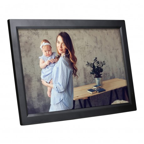 21.5 inch LED Display Digital Photo Frame with Holder & Remote Control, US Plug (Black)