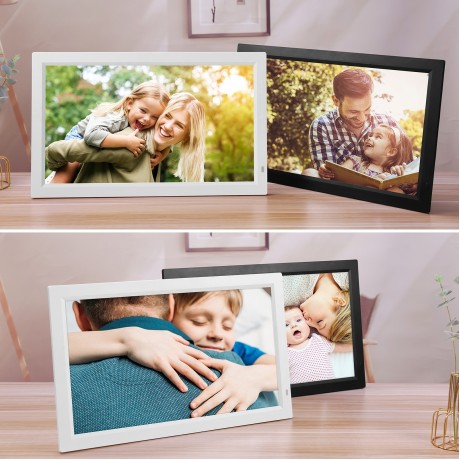 21.5 inch LED Display Digital Photo Frame with Holder & Remote Control, US Plug (Black)