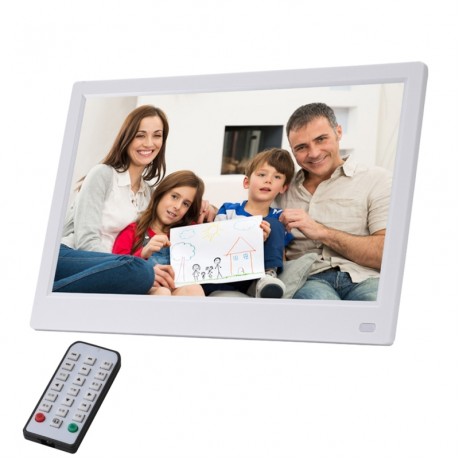 11.6 inch FHD LED Display Digital Photo Frame with Holder & Remote Control, MSTAR V56 Program, Support USB / SD Card Input (White)