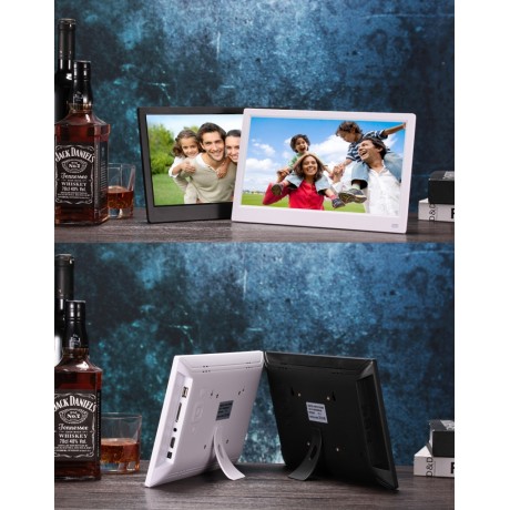 11.6 inch FHD LED Display Digital Photo Frame with Holder & Remote Control, MSTAR V56 Program, Support USB / SD Card Input (White)