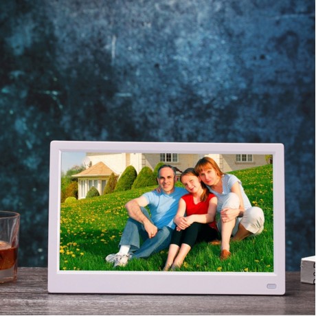 11.6 inch FHD LED Display Digital Photo Frame with Holder & Remote Control, MSTAR V56 Program, Support USB / SD Card Input (White)