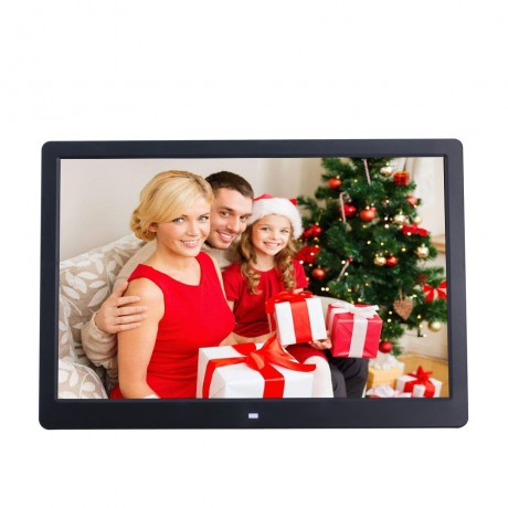 15-inch Digital Photo Frame Electronic Photo Frame Ultra-narrow Side Support 1080P Wall-mounted Advertising Machine (Black)