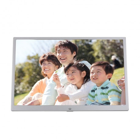 15-inch Digital Photo Frame Electronic Photo Frame Ultra-narrow Side Support 1080P Wall-mounted Advertising Machine (Black)