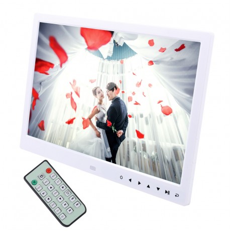 13.0 inch LED Display Digital Photo Frame with Holder / Remote Control, Allwinner, Support USB / SD Card Input / OTG (White)