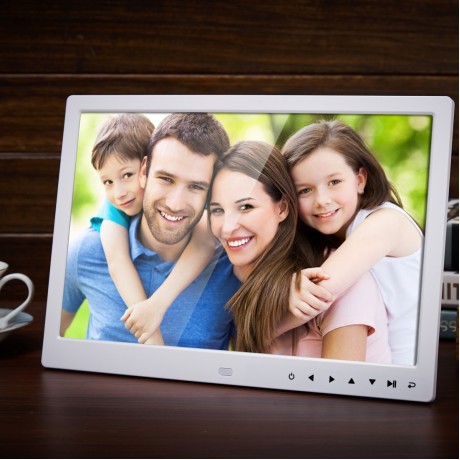 13.0 inch LED Display Digital Photo Frame with Holder / Remote Control, Allwinner, Support USB / SD Card Input / OTG (White)