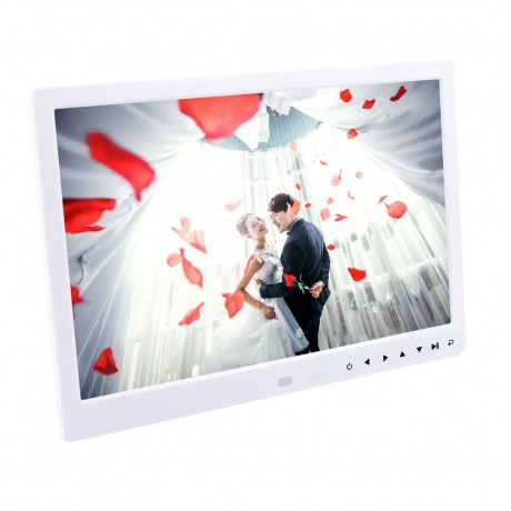 13.0 inch LED Display Digital Photo Frame with Holder / Remote Control, Allwinner, Support USB / SD Card Input / OTG (White)