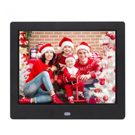 AC 100-240V 8 inch TFT Screen Digital Photo Frame with Holder & Remote Control, Support USB / SD Card Input (Black)