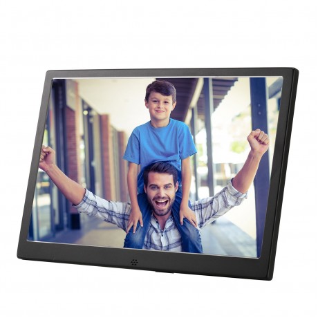 HSD1202 12.1 inch 1280800 High Resolution Display Digital Photo Frame with Holder and Remote Control, Support SD / MMC / MS Card / USB Port, EU Plug (Black)