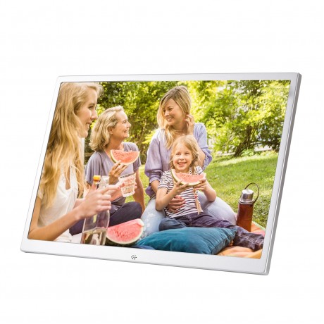 HSD1202 12.1 inch 1280800 High Resolution Display Digital Photo Frame with Holder and Remote Control, Support SD / MMC / MS Card / USB Port, EU Plug (Silver)