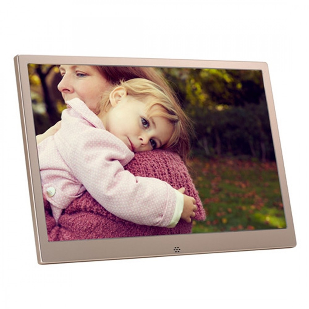 HSD1303 13.3 inch LED 1280800 High Resolution Display Digital Photo Frame with Holder and Remote Control, Support SD / MMC / MS Card / USB Port, EU Plug (Silver)