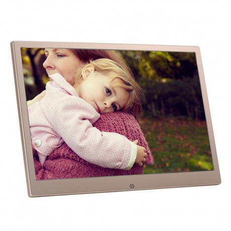 HSD1303 13.3 inch LED 1280800 High Resolution Display Digital Photo Frame with Holder and Remote Control, Support SD / MMC / MS Card / USB Port, EU Plug (Silver)