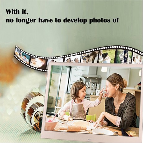 HSD1303 13.3 inch LED 1280800 High Resolution Display Digital Photo Frame with Holder and Remote Control, Support SD / MMC / MS Card / USB Port, EU Plug (Silver)