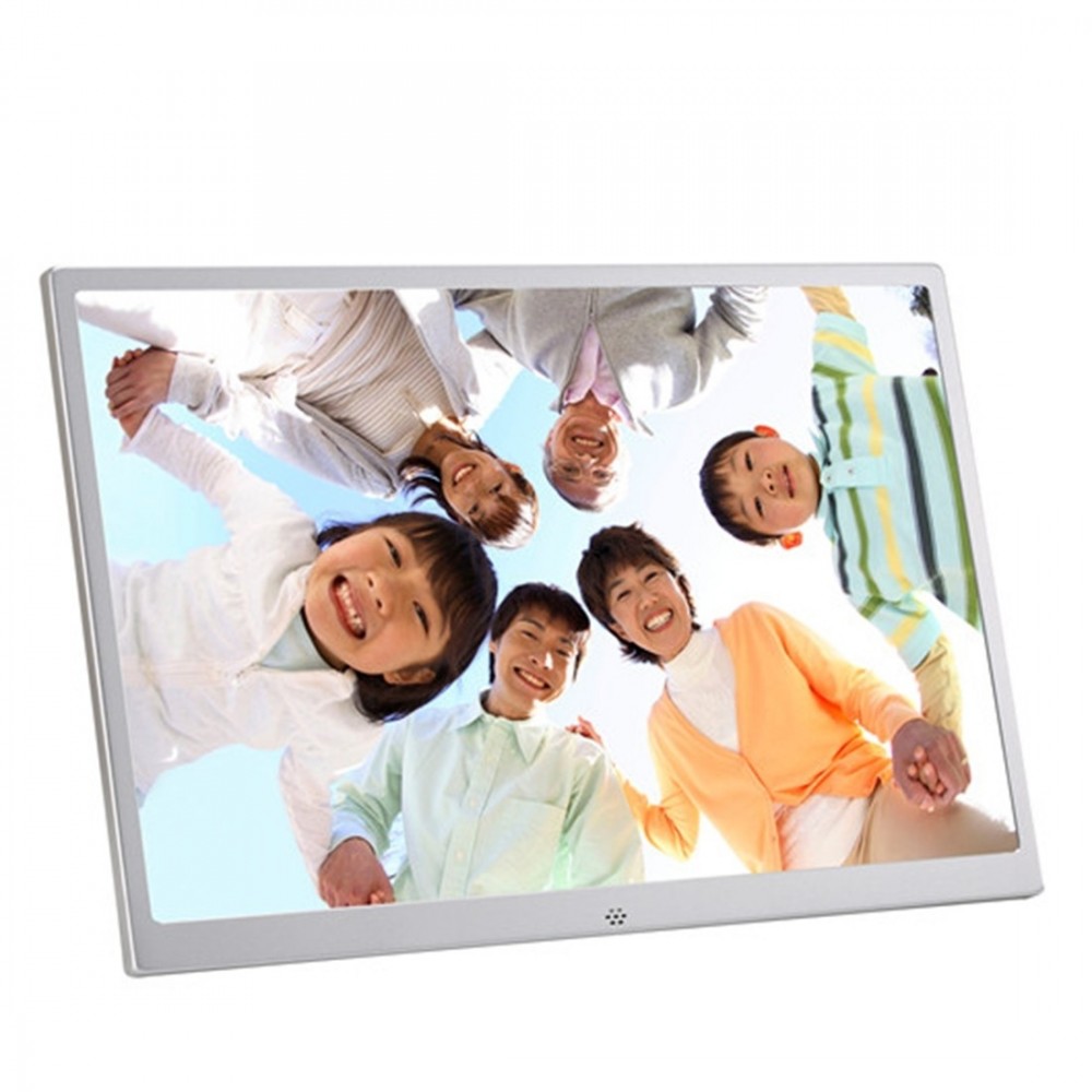 HSD1504 15.4 inch LED 1280800 High Resolution Display Digital Photo Frame with Holder and Remote Control, Support SD / MMC / MS Card / USB Port, EU Plug (Silver)