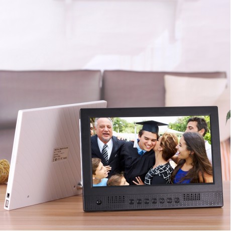 10.1 inch LED Display Multi-media Music & Movie Player Digital Photo Frame with Remote Control, Allwinner E200s Program, Support USB-Disk / SD Card, Body Sensor, Built in Stereo Speaker (Black)