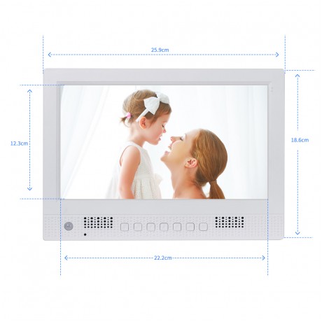 10.1 inch LED Display Multi-media Music & Movie Player Digital Photo Frame with Remote Control, Allwinner E200s Program, Support USB-Disk / SD Card, Body Sensor, Built in Stereo Speaker (White)