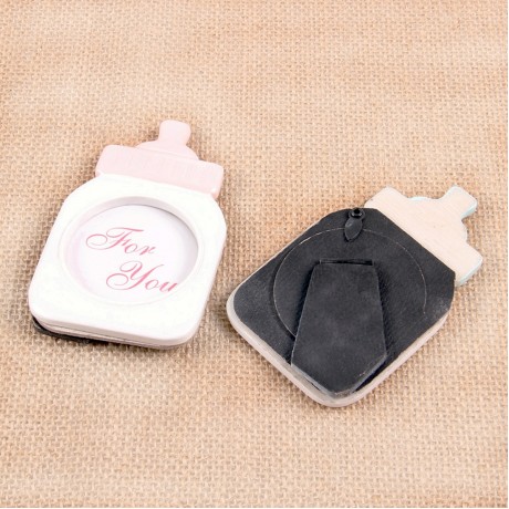 Baby Bottle Shape Plastic Photo Frame Square Photo Frame Decoration Home Decor (Pink)