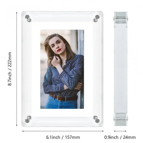 7 Inch Acrylic HD Digital Photo Frame Desktop Smart Motion Video Player Ornament (EU Plug)