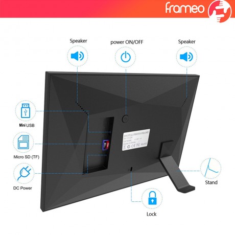 Frameo 10.1 Inch Smart WiFi Digital Photo Frame 1280800 IPS LCD Touch Screen Auto-Rotate Portrait and Landscape Built in 16GB Memory Share Moments Instantly via Frameo App from Anywhere EU Plug Adapter