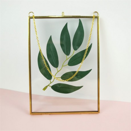 Aofei Iron Geometric Photo Frame Metal Transparent Glass Copper Photo Frame 4 Sizes Photo Album For Home Decoration