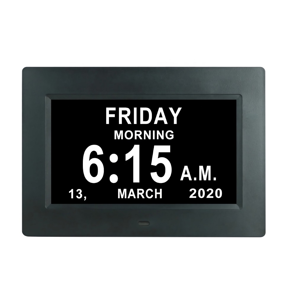 7 Inch Electronic Clock Digital Photo Frame Calendar Clock Machine Portable Monitor